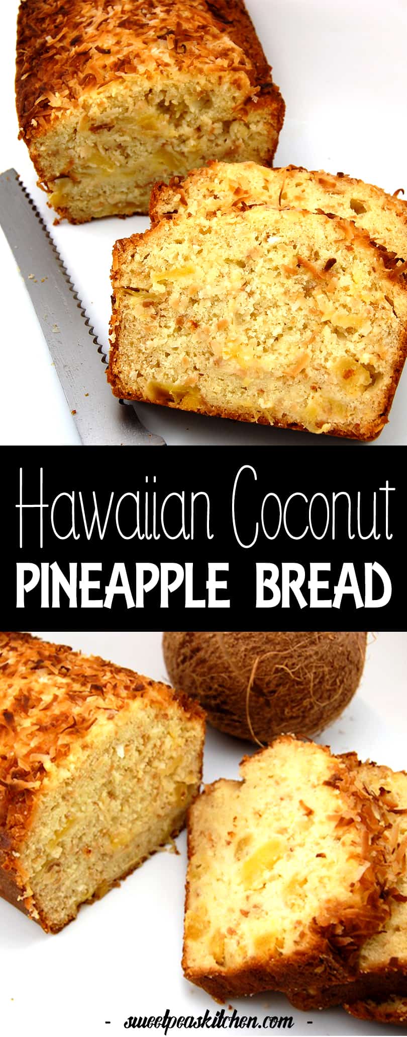 Pineapple coconut bread recipe - PIN Image