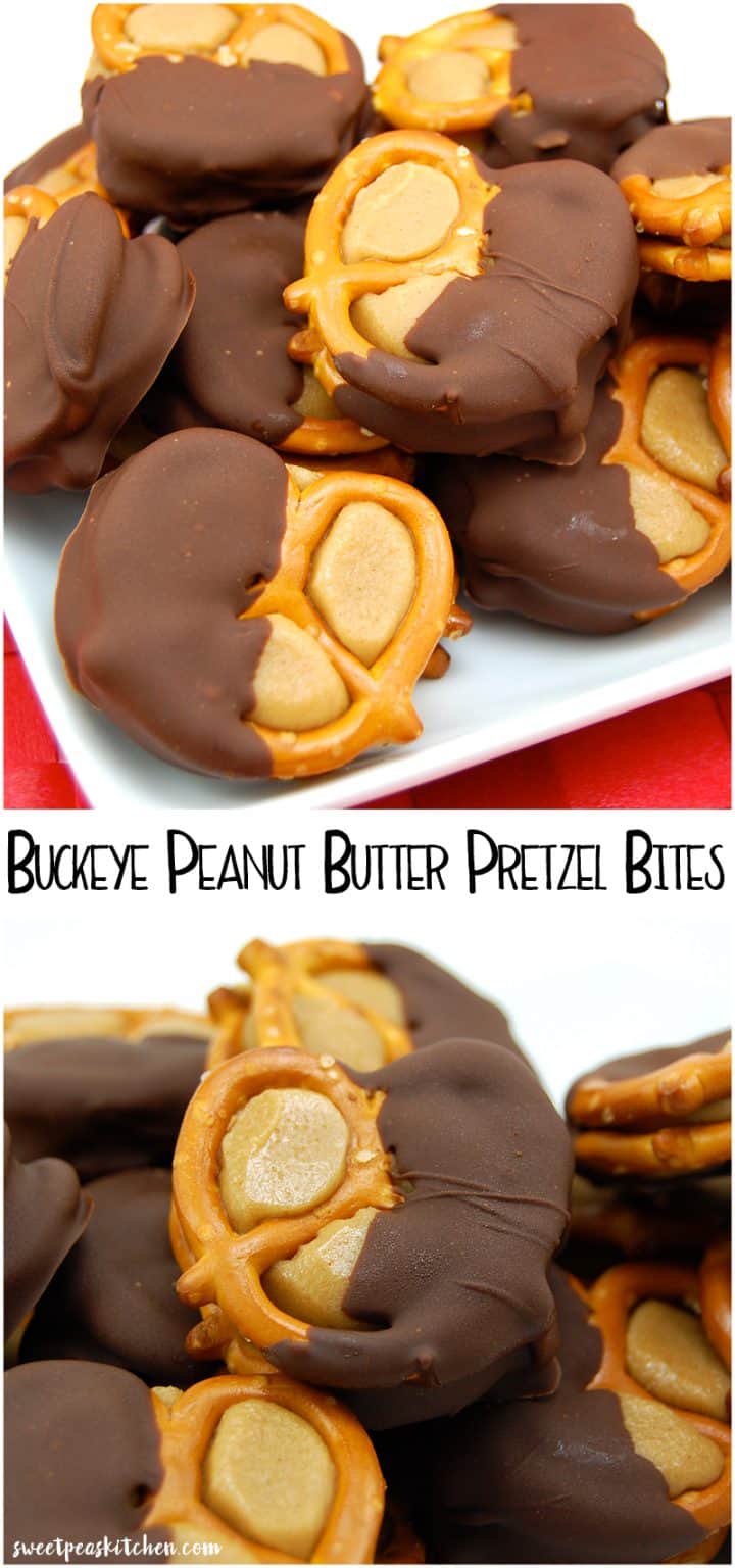 Buckeye Peanut Butter Pretzel Bites Sweet Peas Kitchen 
