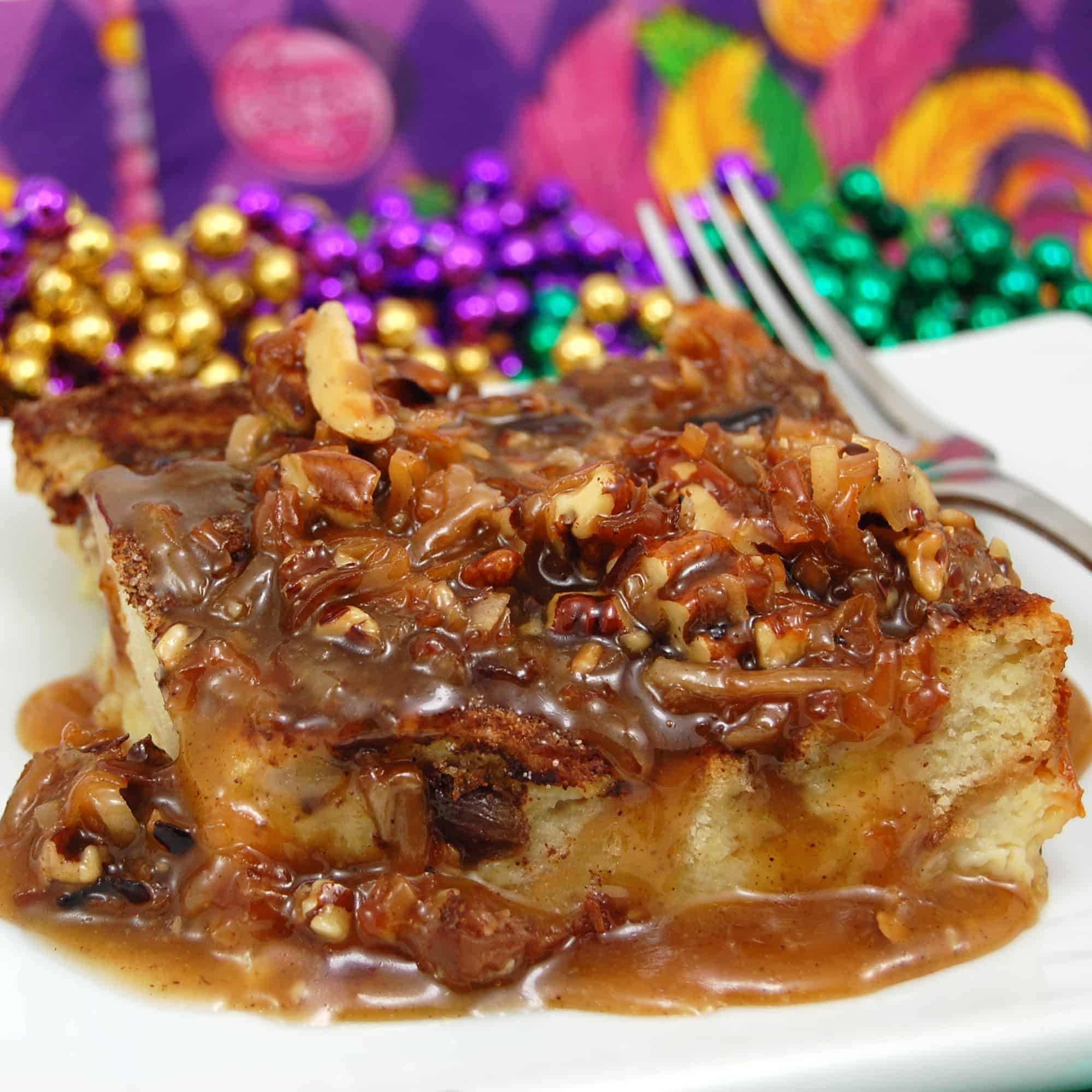 homemade bread pudding ready to eat