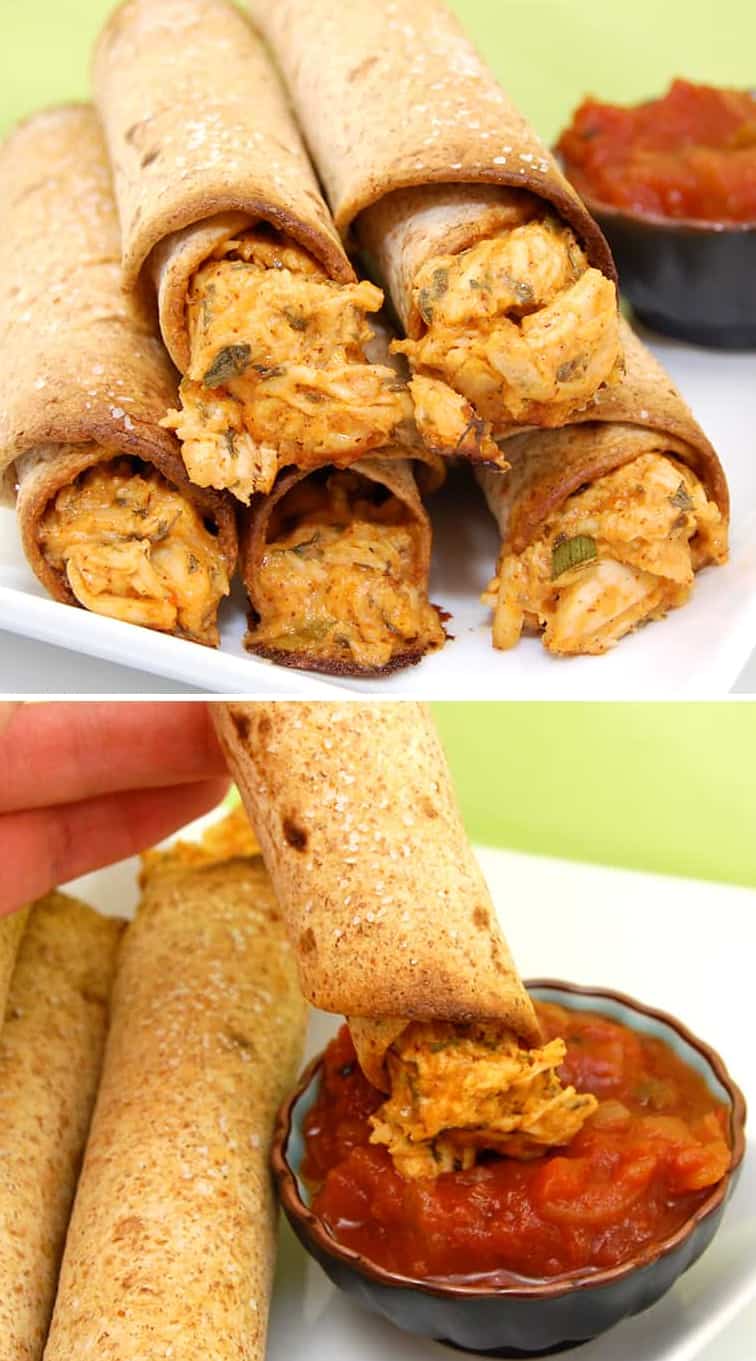 Creamy Baked Chicken Taquitos