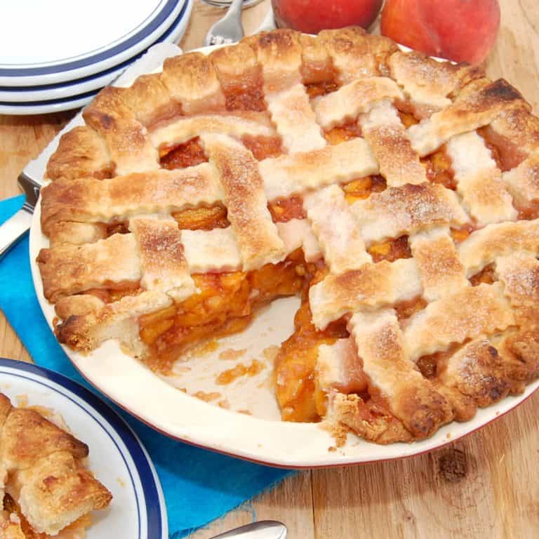 LatticeTop Fresh Peach Pie Sweet Pea's Kitchen