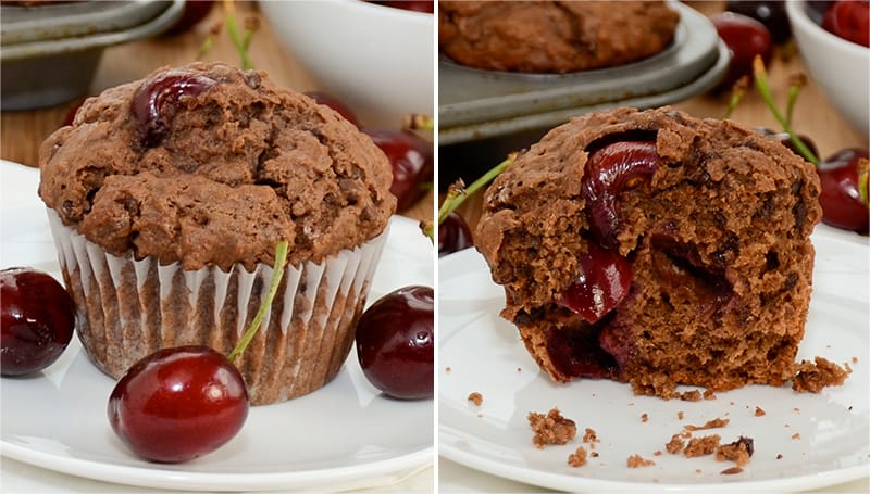 Double Chocolate Cherry Muffins - Sweet Pea's Kitchen