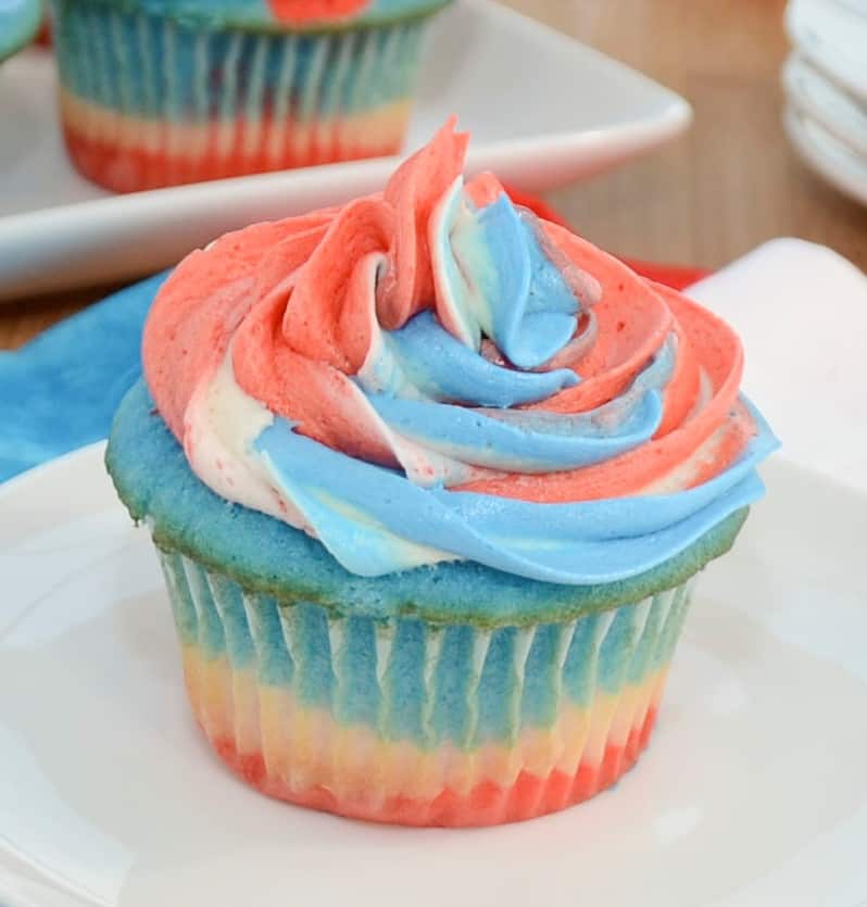 Red, White and Blue Cupcakes