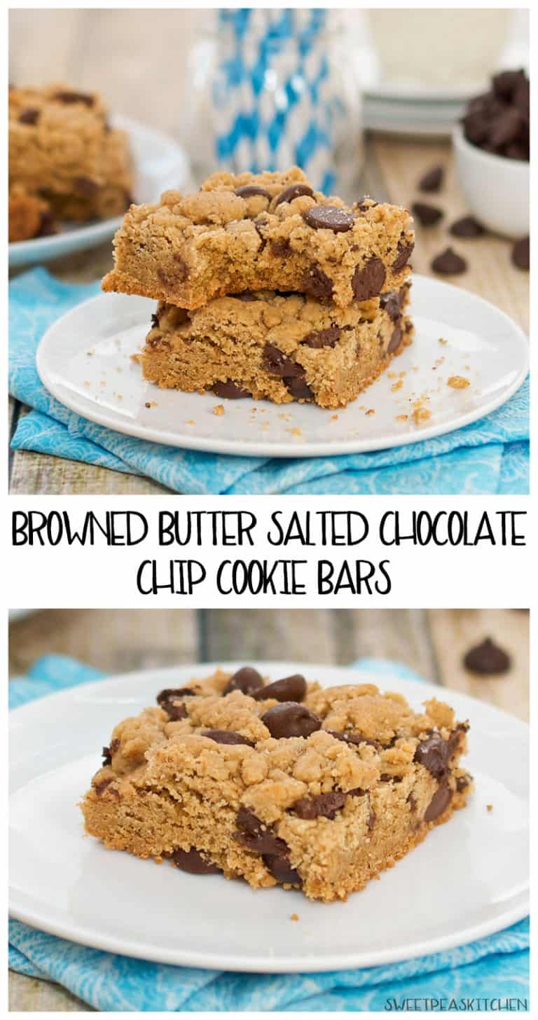 Brown Butter Salted Chocolate Chip Cookie Bars - Sweet Pea's Kitchen