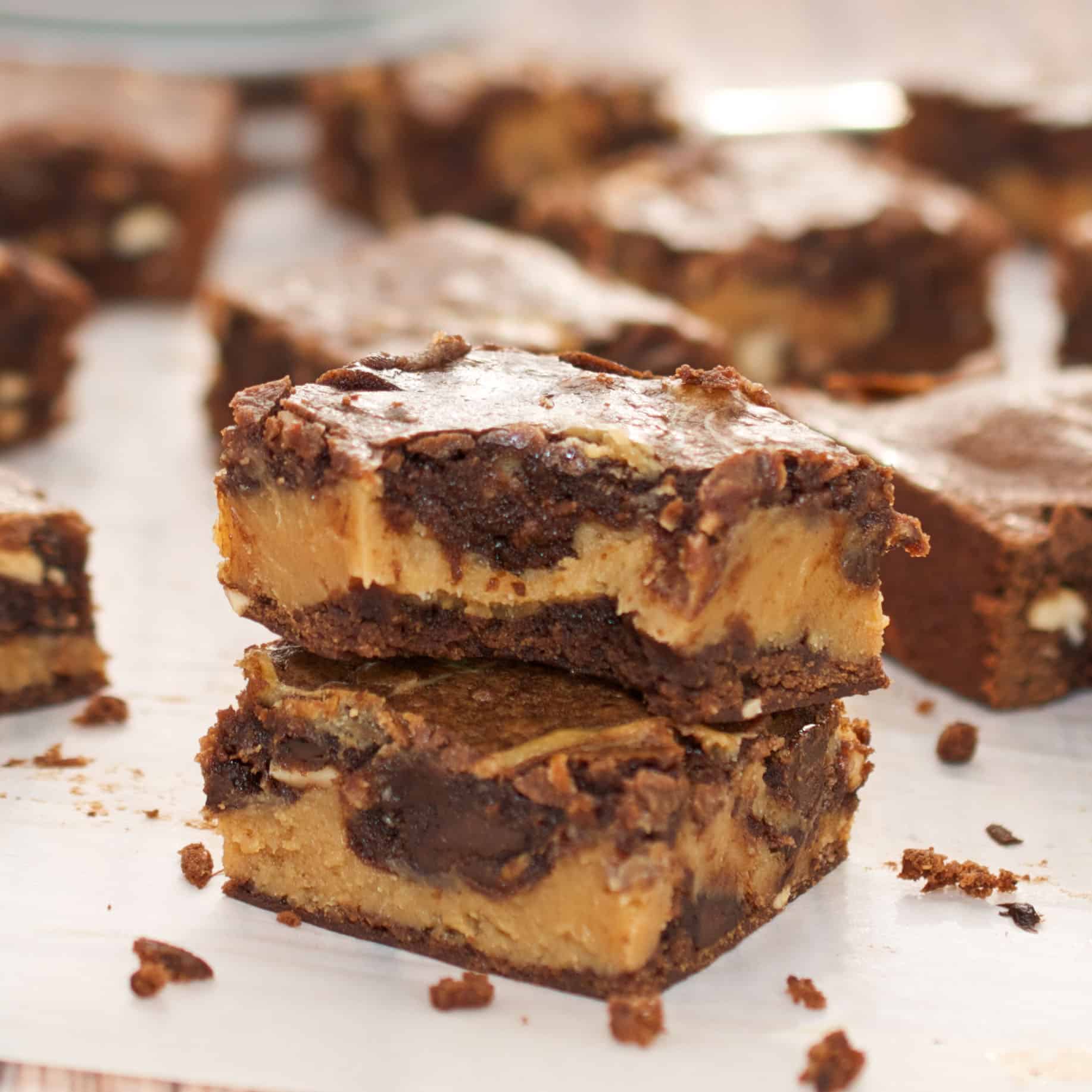 buckeye brownies with bite out of one