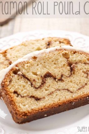 two slices of cinnamon pound cake