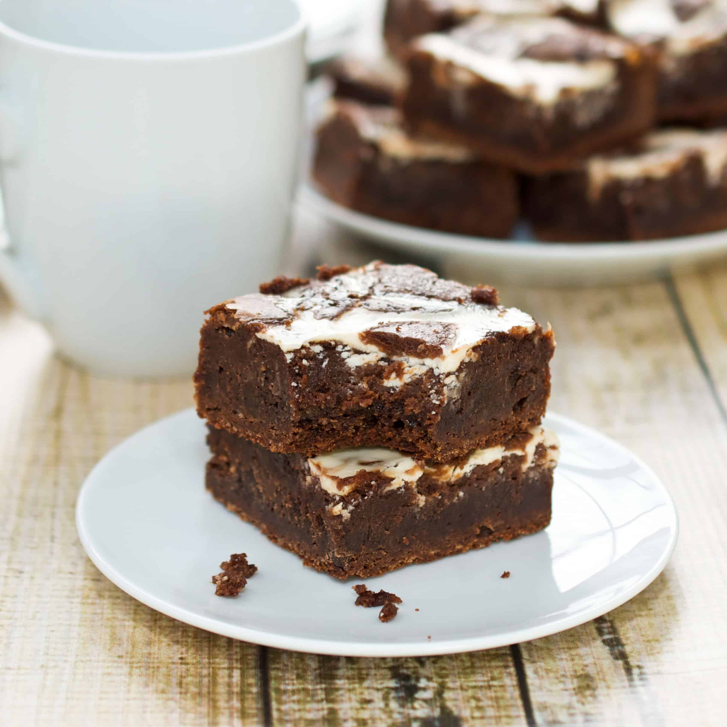 plate with homemade brownies