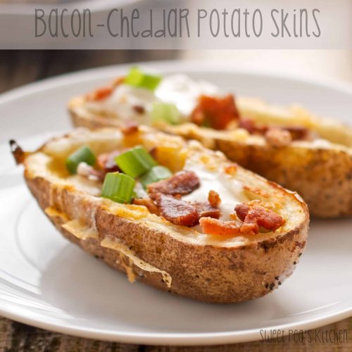 Bacon Cheddar Potato Skins - Sweet Pea's Kitchen