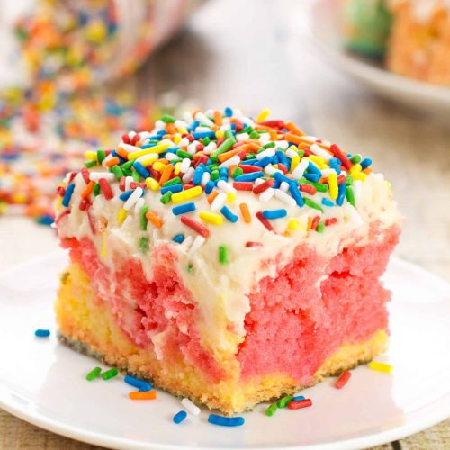 Easy Rainbow Poke Cake Recipe | Sweet Pea's Kitchen