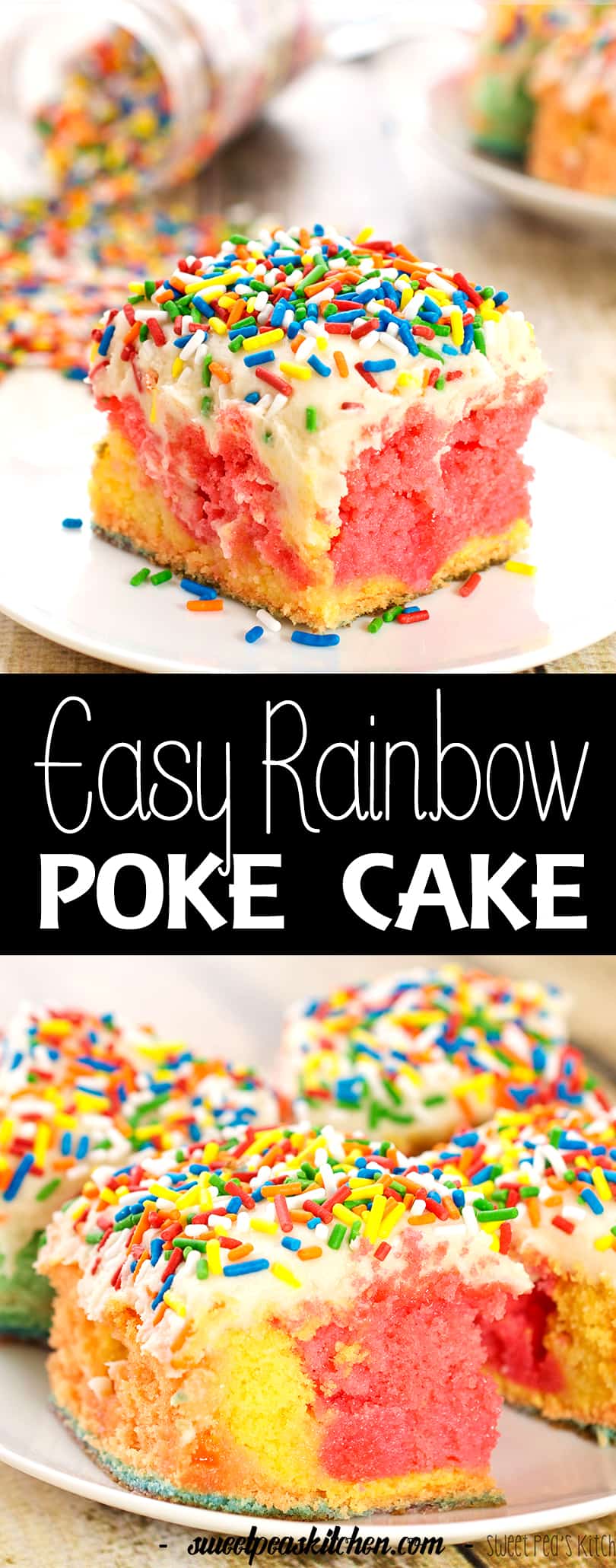 easy rainbow poke cake recipe