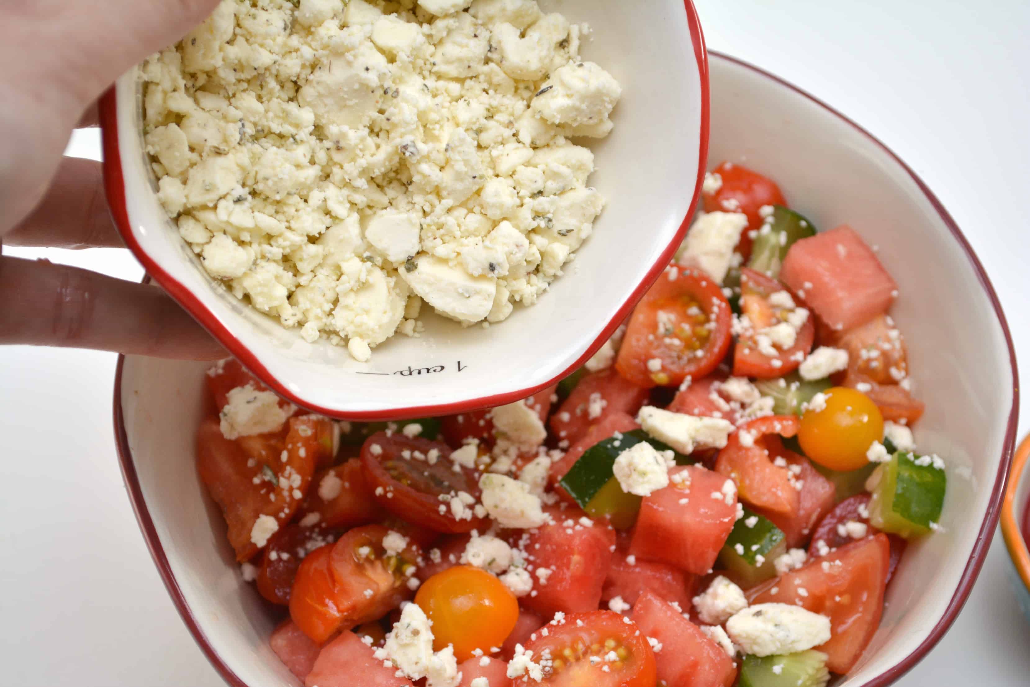 feta cheese on salad