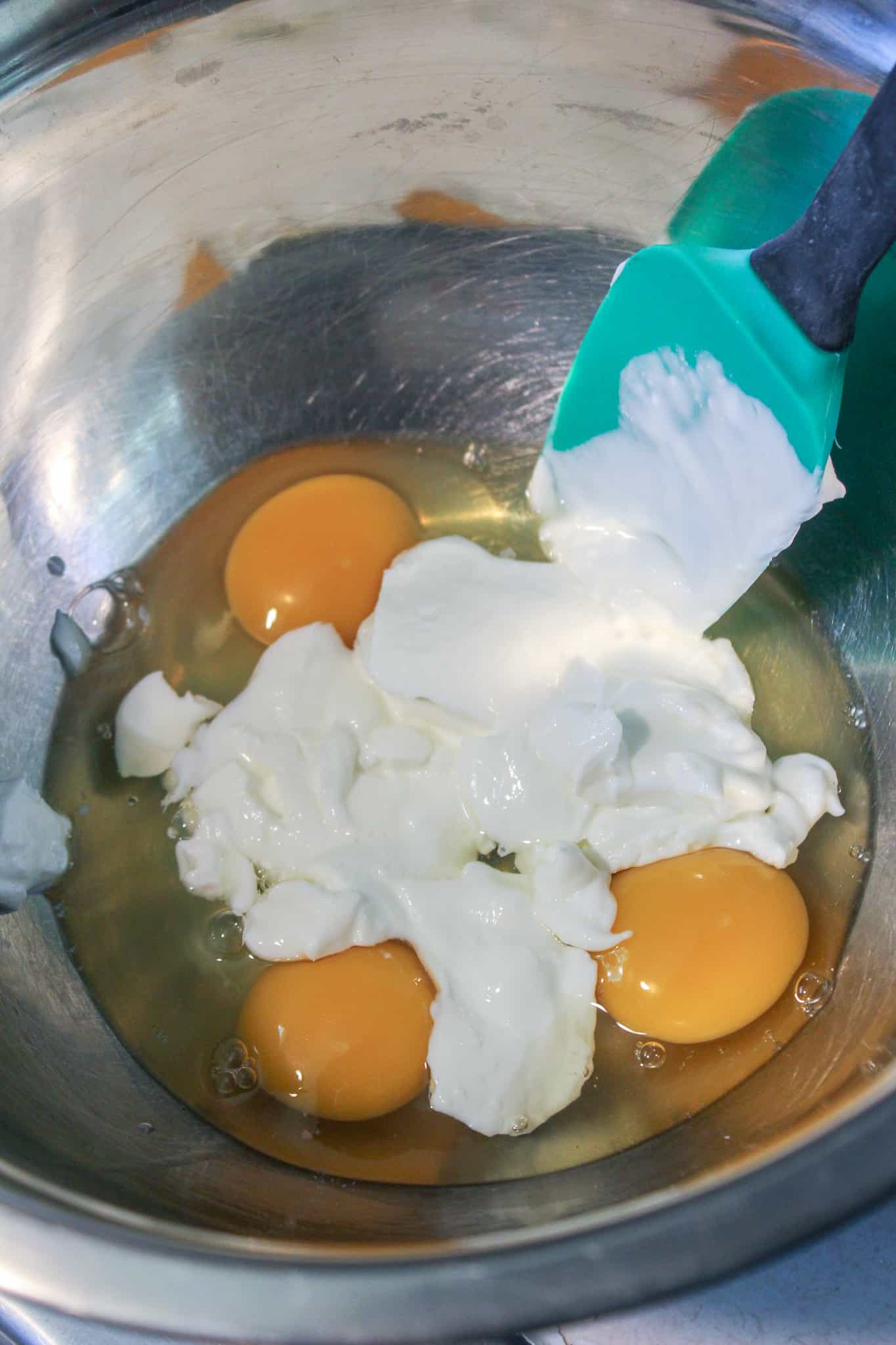 eggs and greek yogurt in bowl