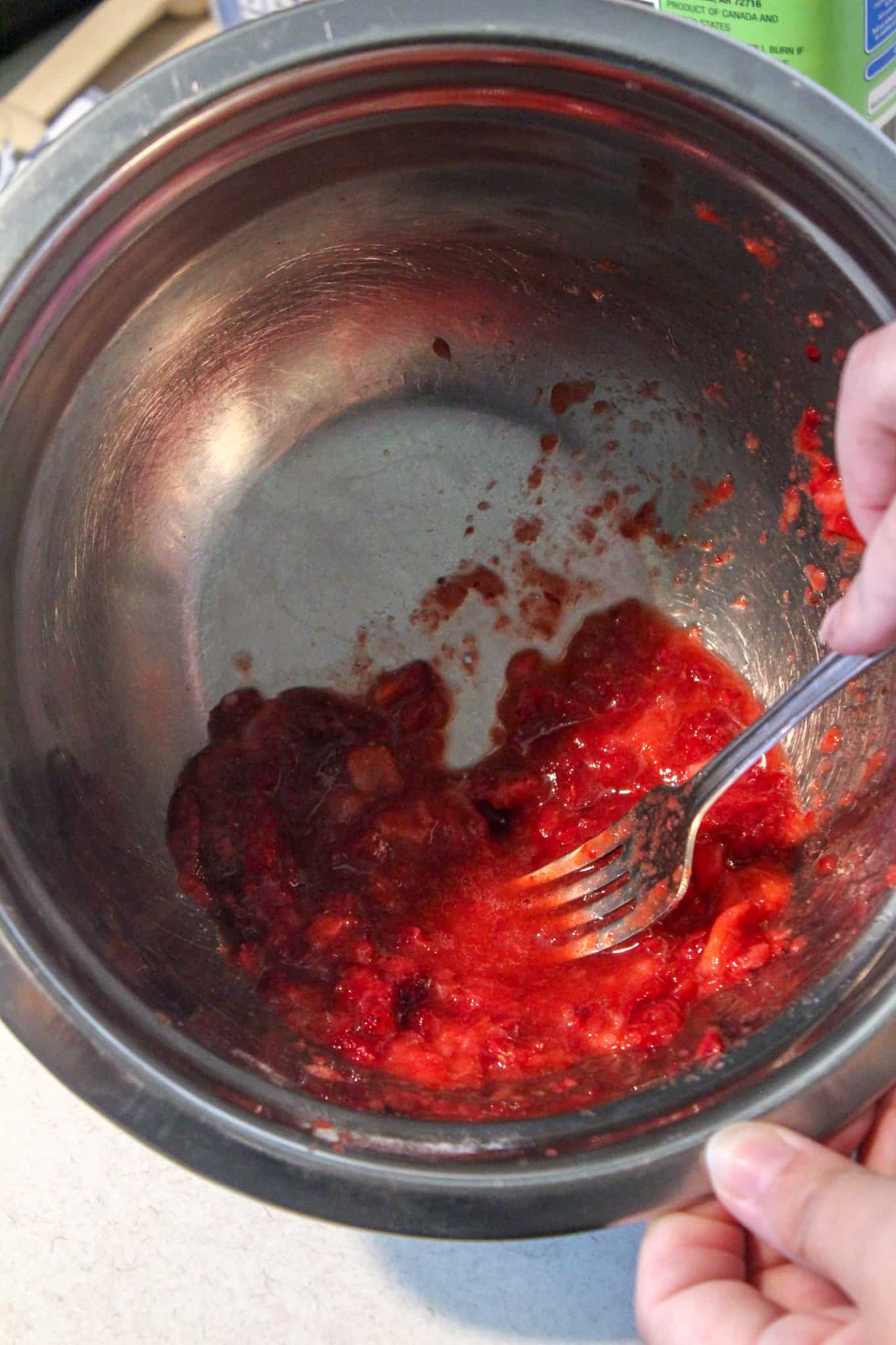 strawberry glaze in a bowl