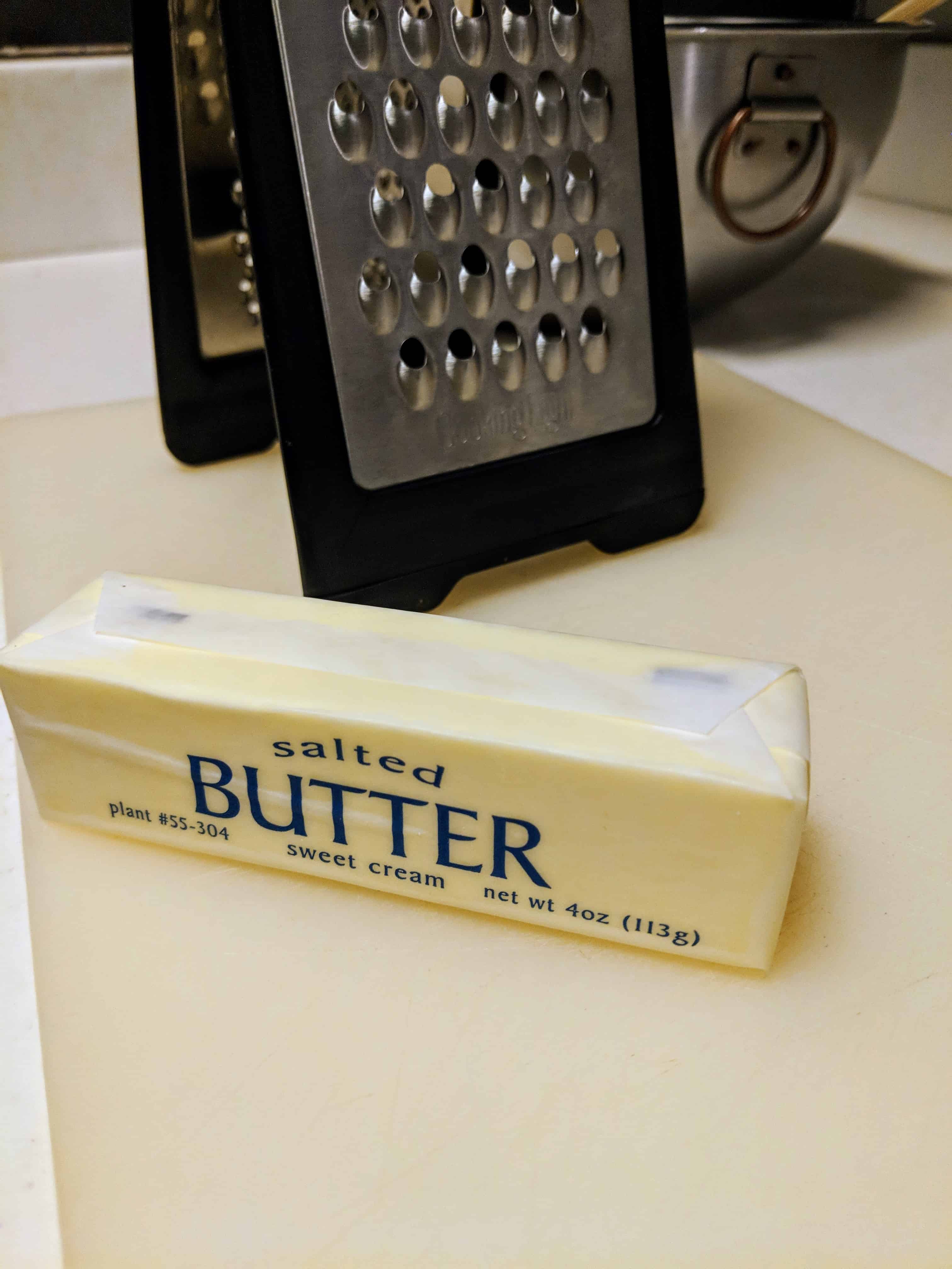 stick of butter on counter