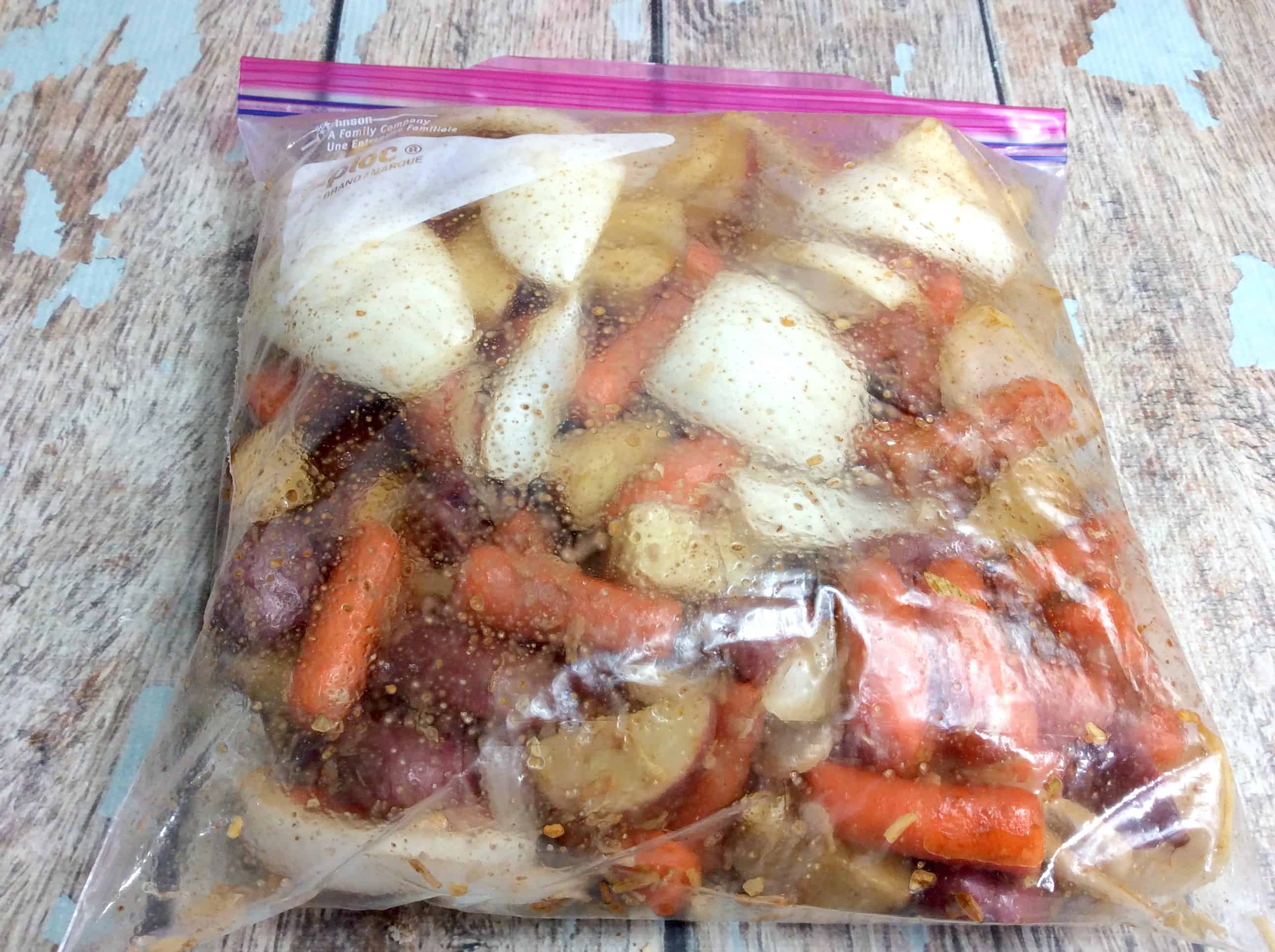 bag with filling for instant pot roast in it