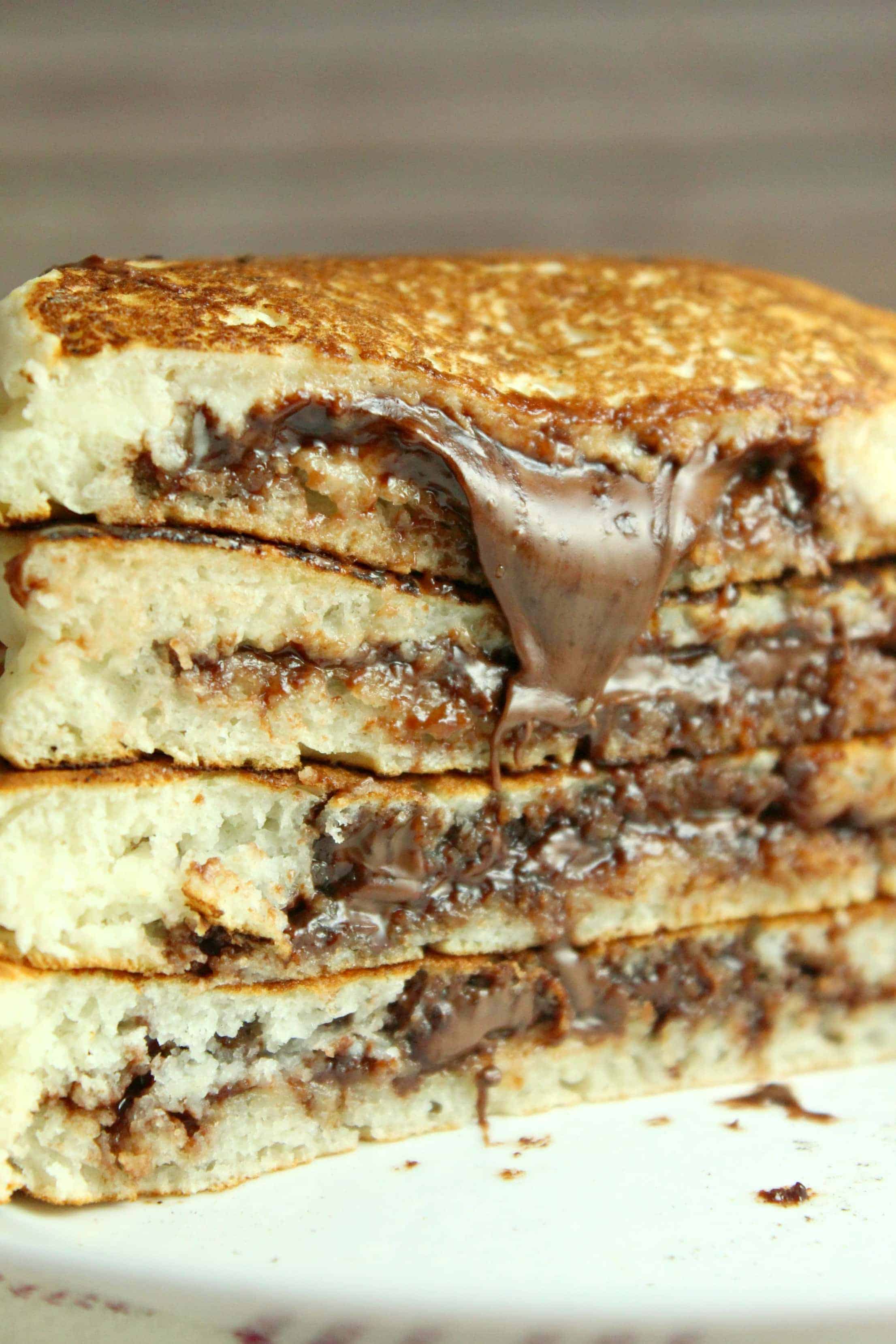 Nutella Stuffed Pancakes