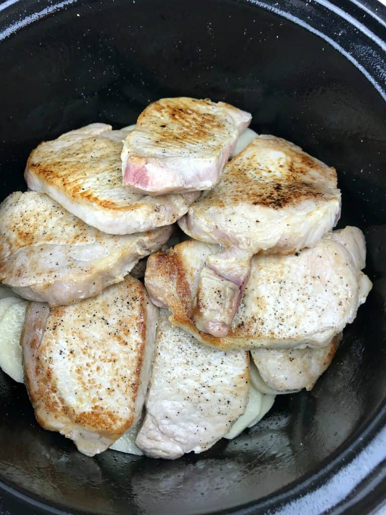 Slow Cooker Pork Chops and Potatoes - Sweet Pea's Kitchen
