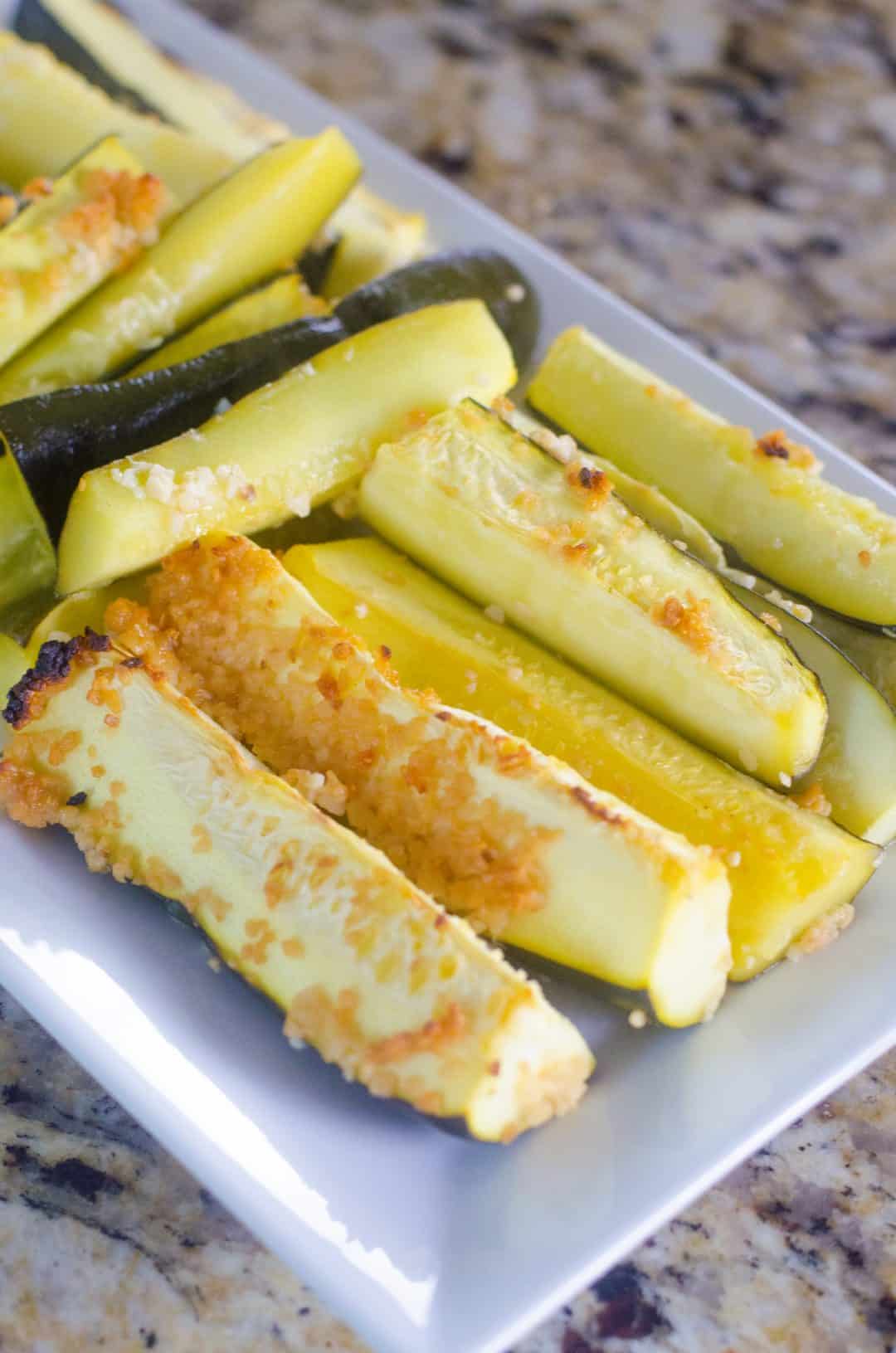 Garlic Lemon Oven Baked Zucchini Easy Vegetable Side Dishes