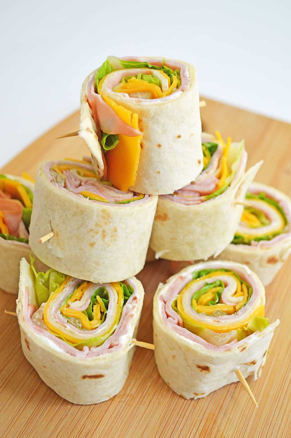 Ham and Cheese Pinwheels - Ham and Cheese Tortilla Roll Ups