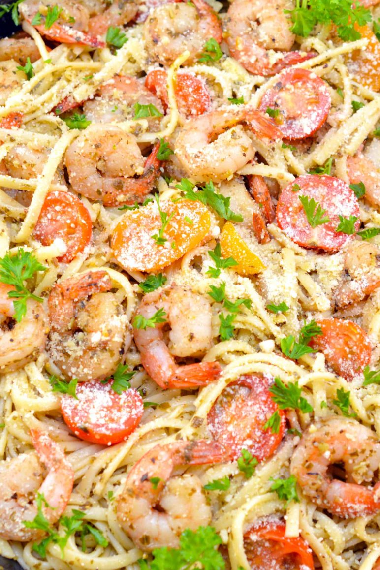 Cheese Shrimp Penne Pasta & Spinach - Sweet Pea's Kitchen