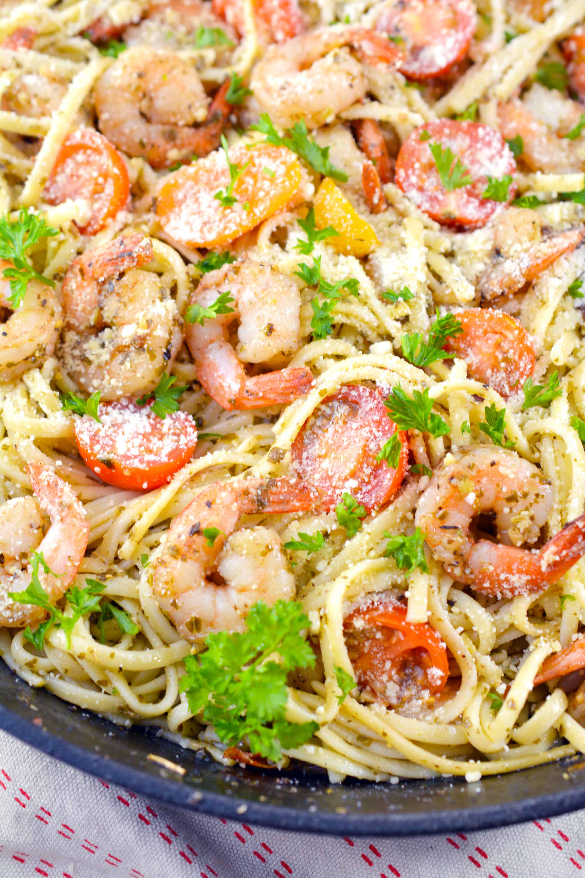 Shrimp Pesto Pasta - Sweet Pea's Kitchen