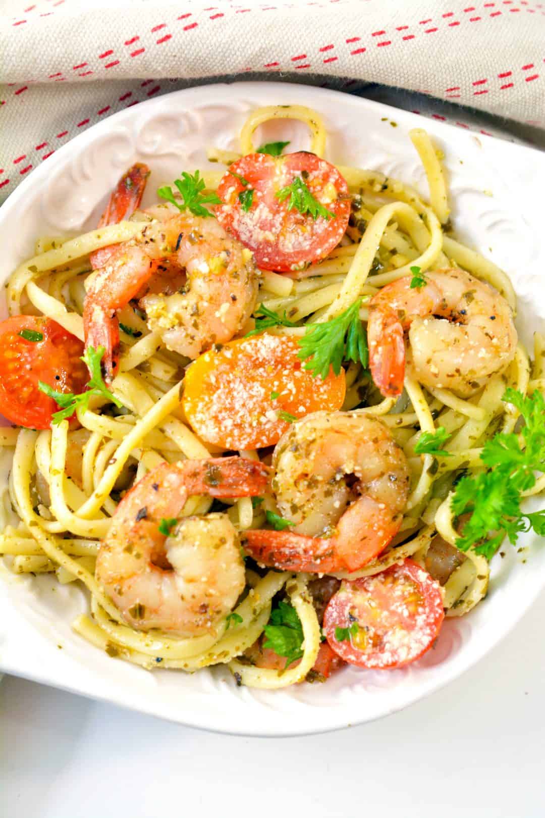 Shrimp Pesto Pasta - Sweet Pea's Kitchen