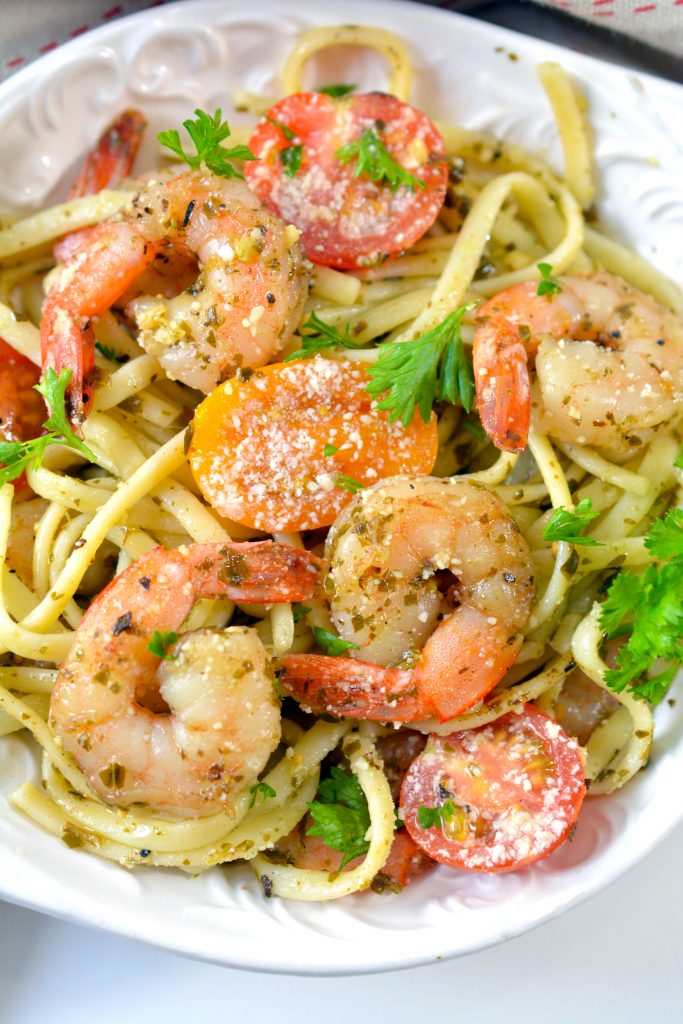 Shrimp Pesto Pasta - Sweet Pea's Kitchen