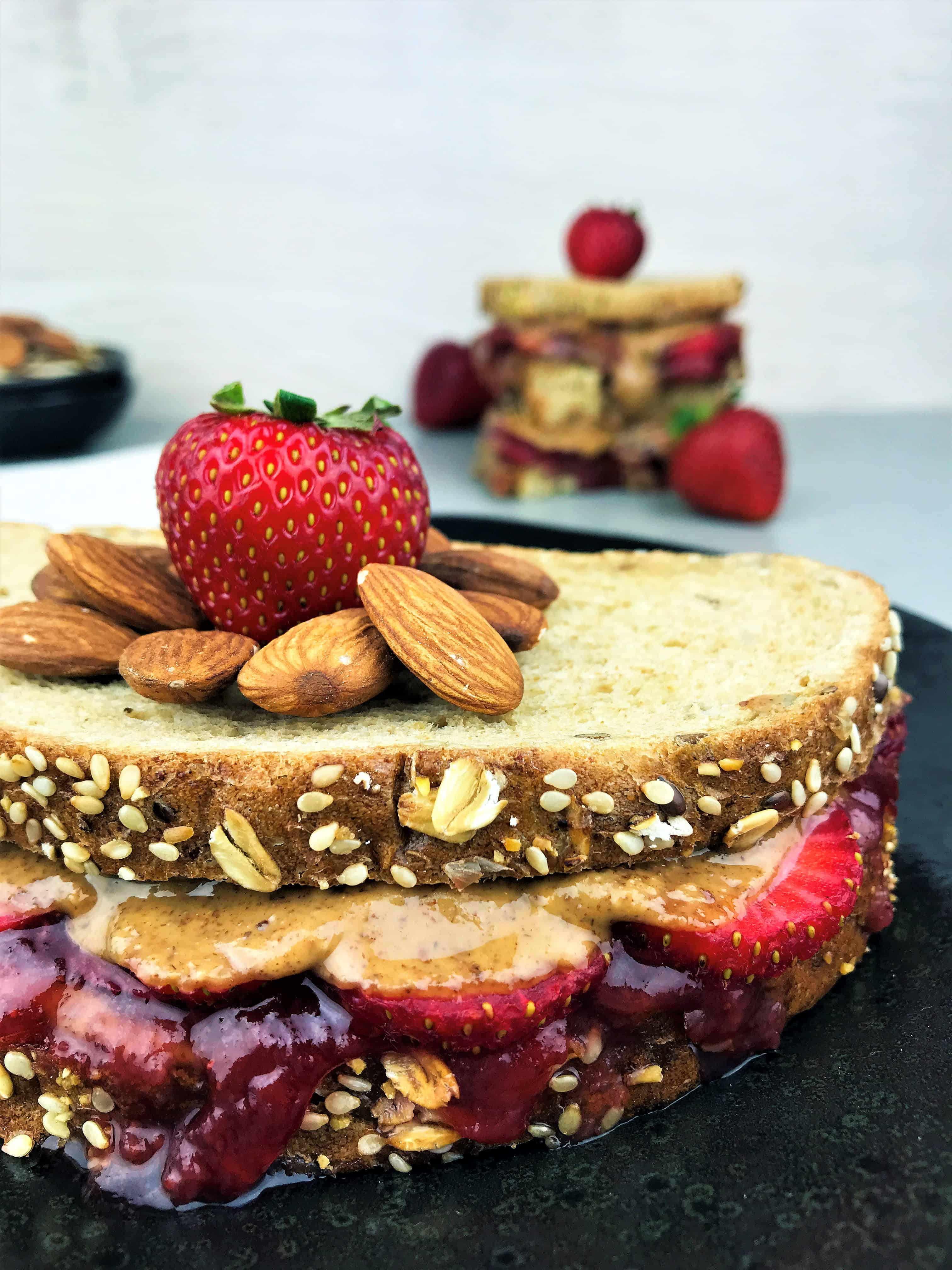 Copycat Starbucks almond butter sandwich on a plate