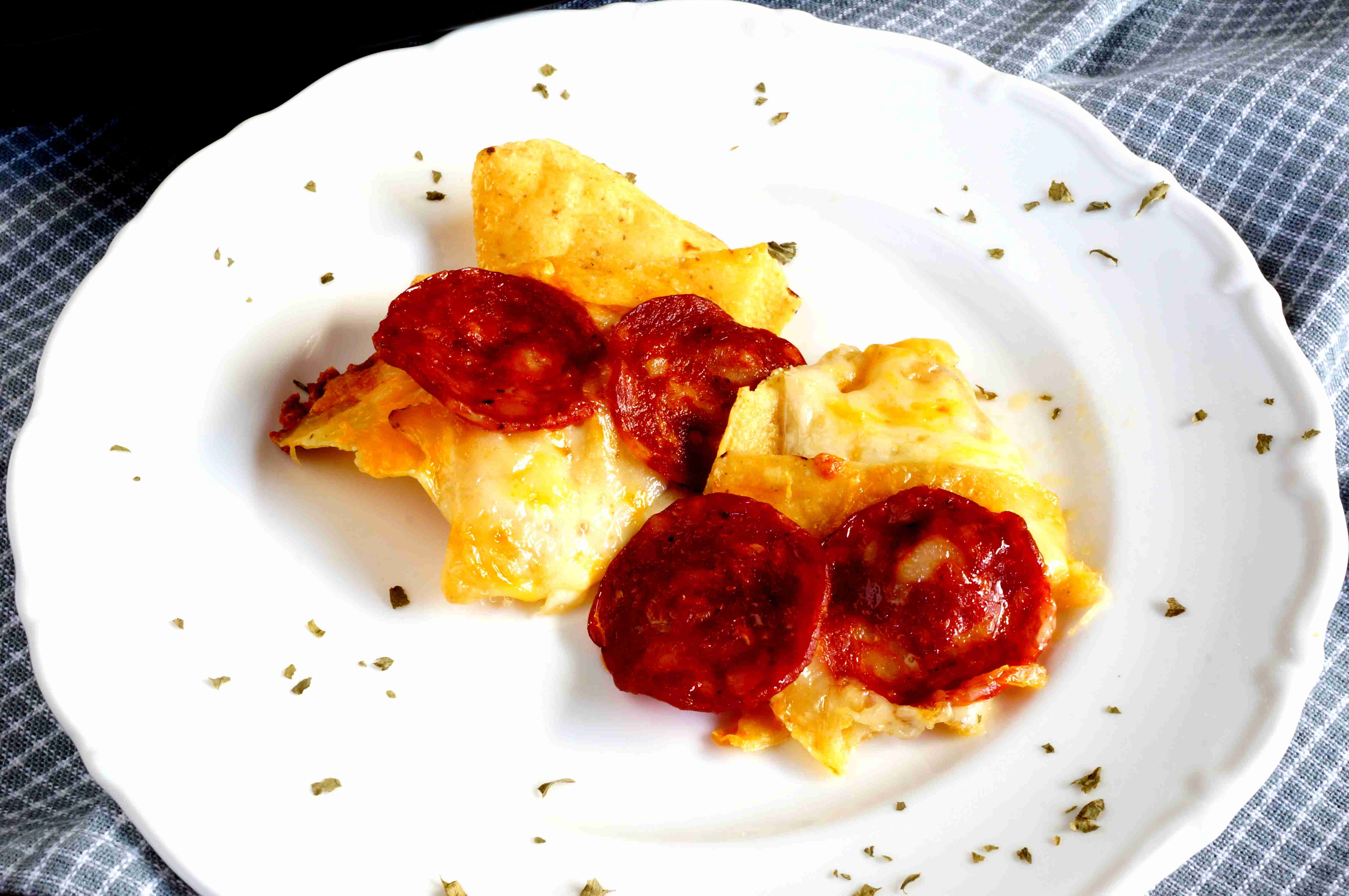 Three Cheese Pizza Nachos