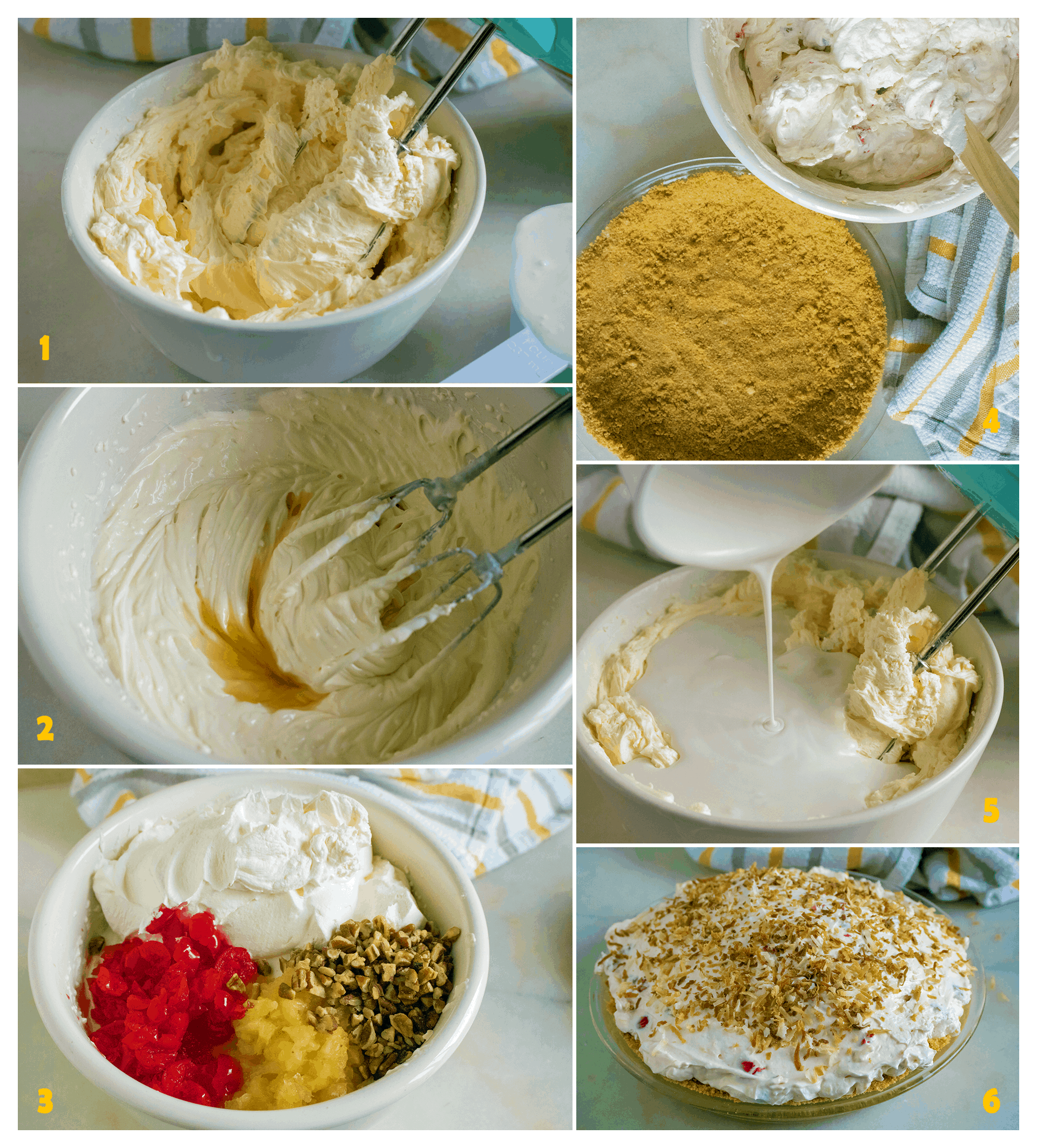 steps to make pina colada pie
