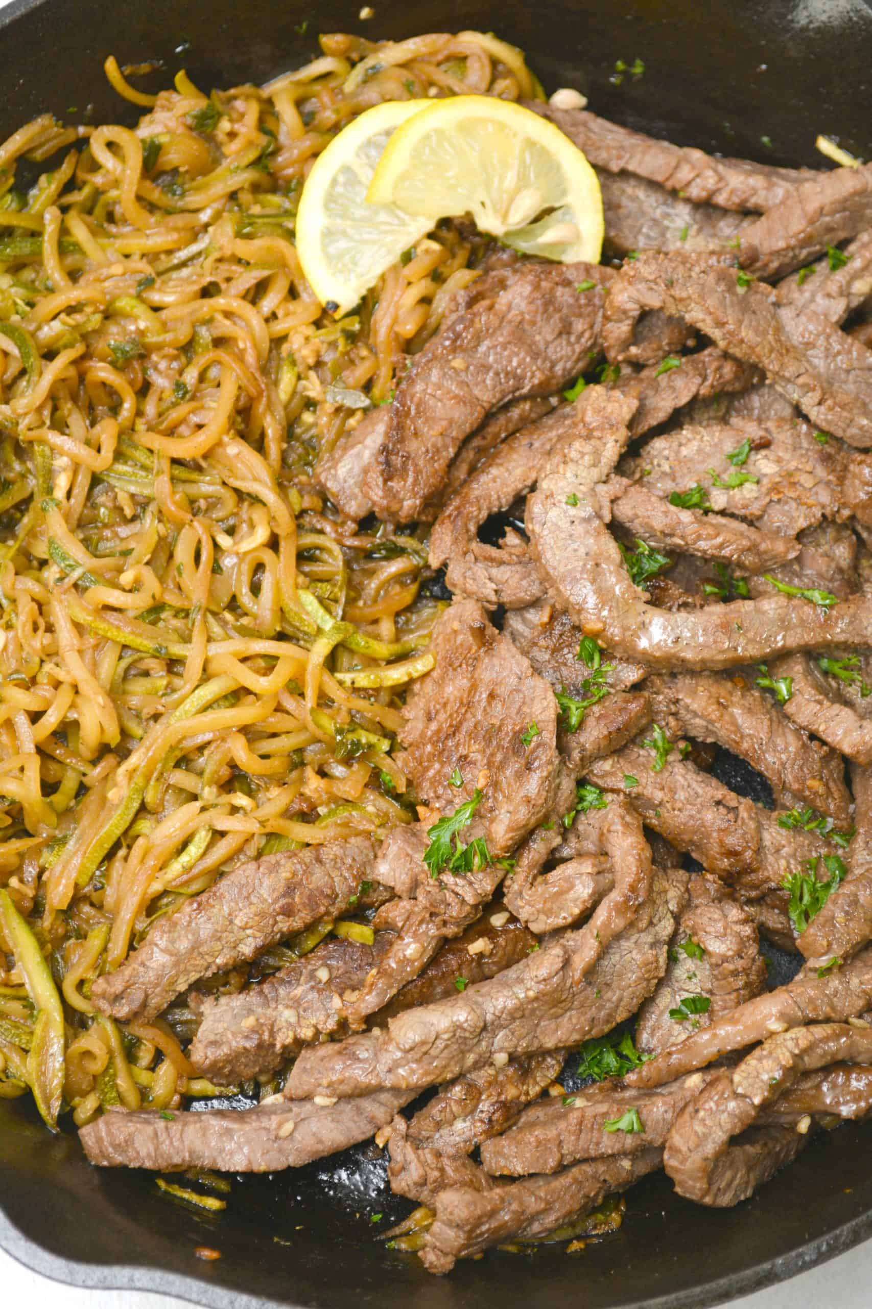 Garlic Butter Steak with Zucchini Noodles