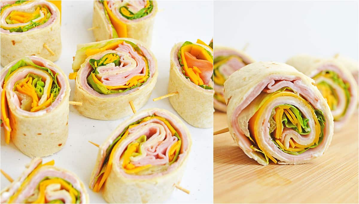 Ham and Cheese Pinwheels - Ham and Cheese Tortilla Roll Ups