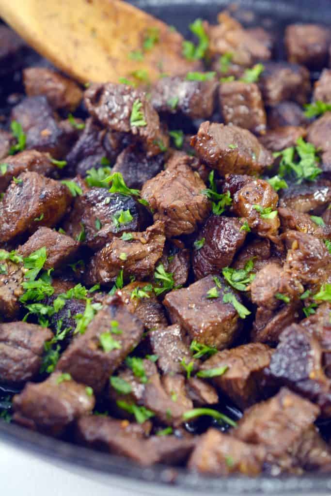 Steak Bites with Garlic Butter & Mustard Dipping Sauce Sweet Pea's