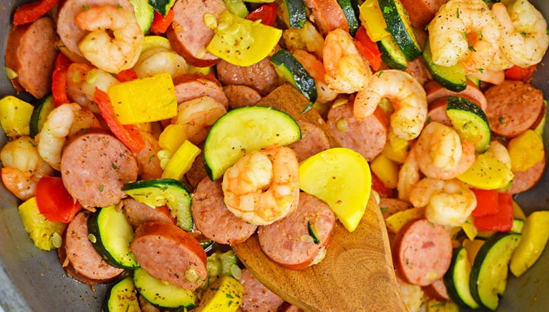 Cajun Shrimp Sausage Skillet Easy One Skillet Meals