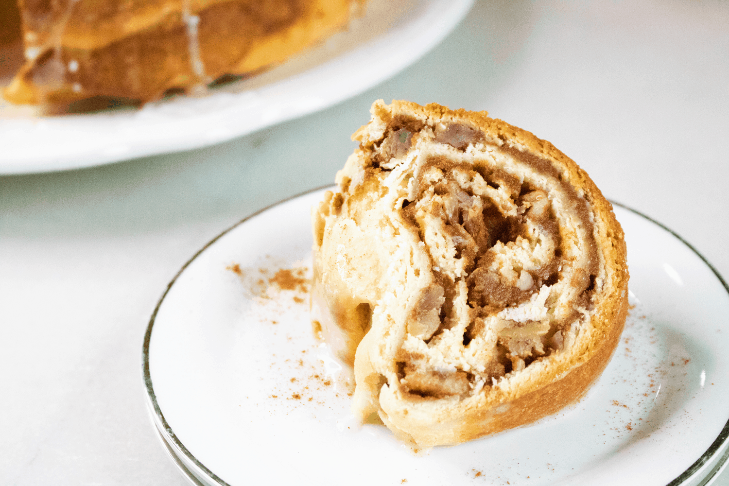 pumpkin spice coffee cake on plate