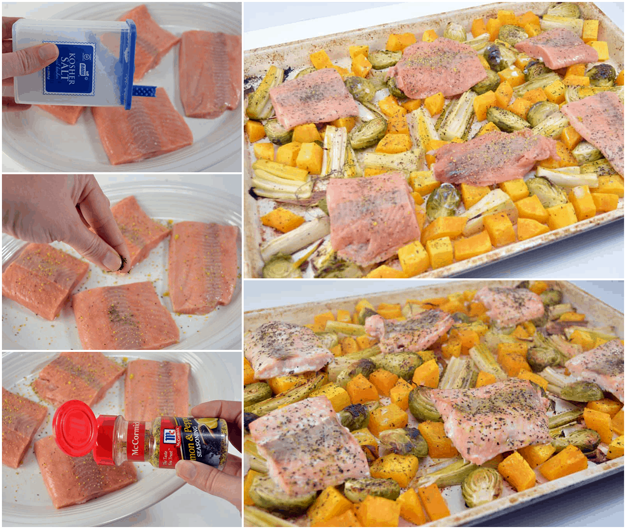 Baked Lemon Pepper Salmon with Roasted Vegetables - Sweet Pea's Kitchen