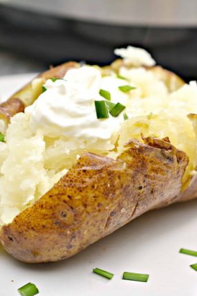 freshly cooked instant pot baked potato