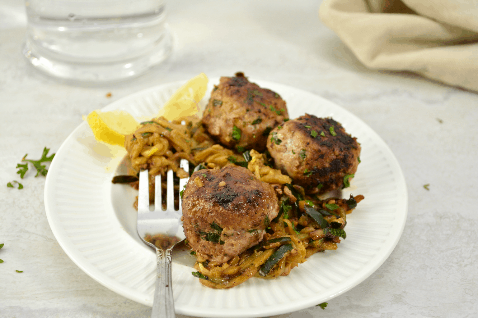 Garlic Butter Meatballs with Lemon Zucchini Noodles Recipe Sweet Pea