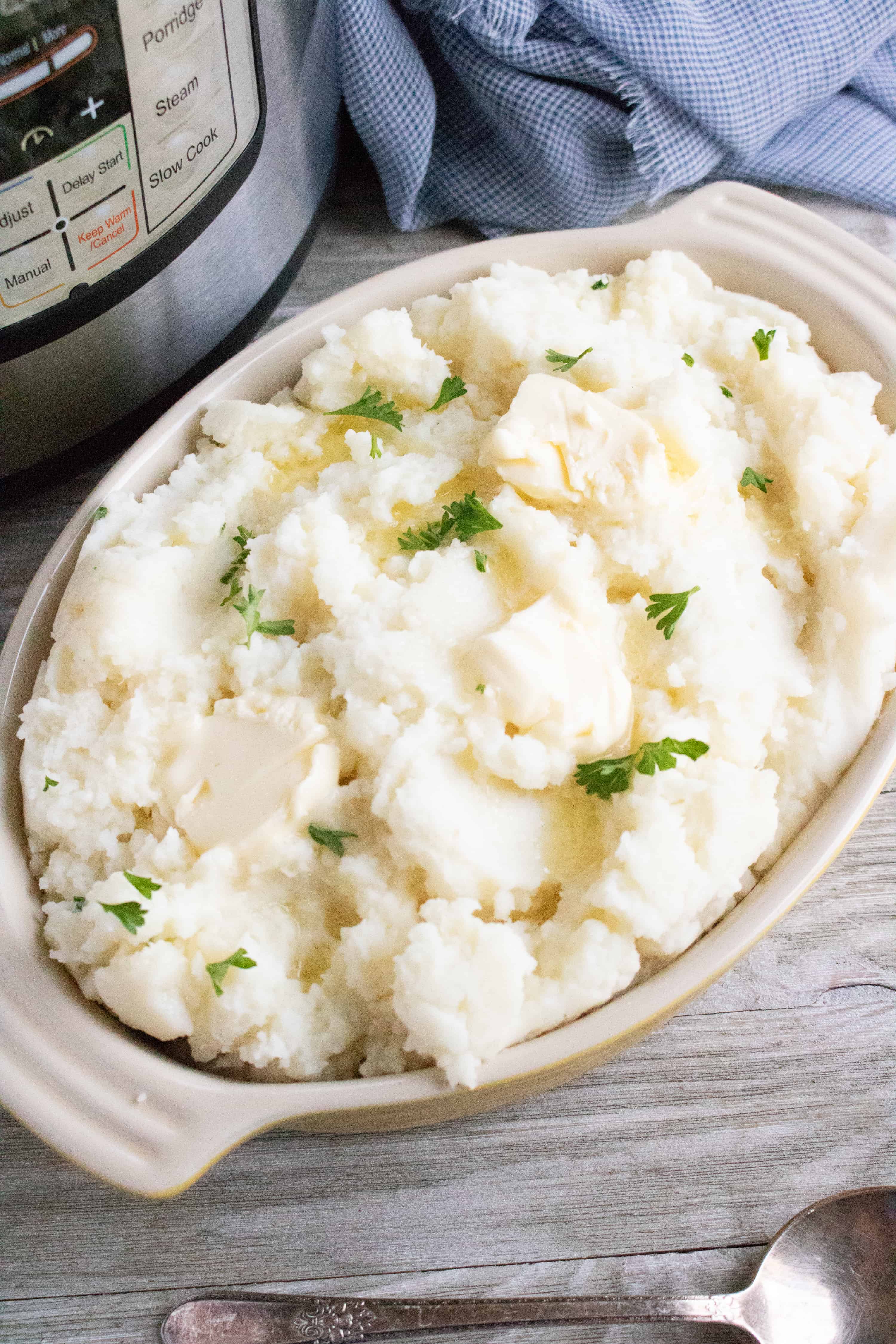Instant pot mashed potatoes in bowl