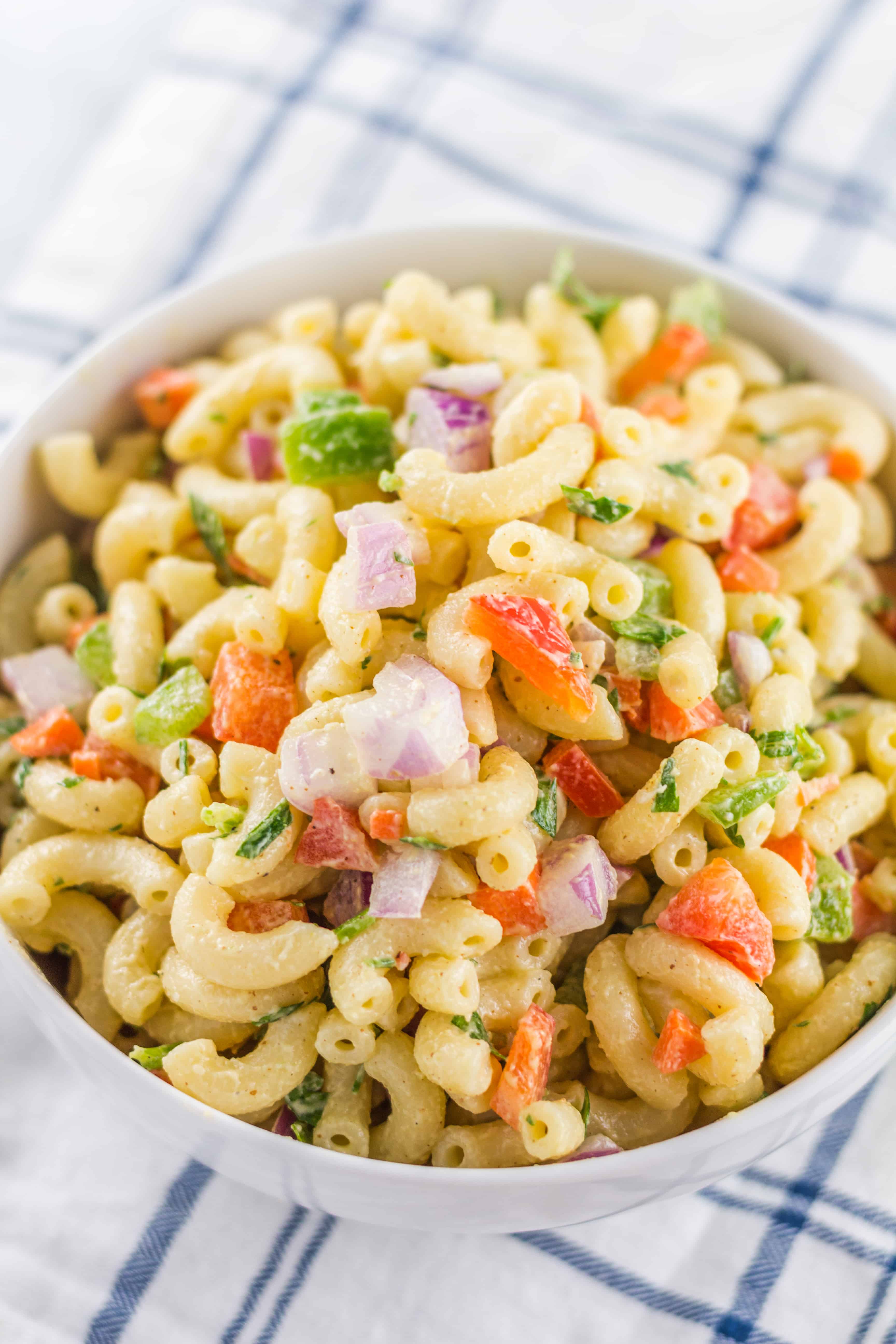 macaroni salad in a bowl