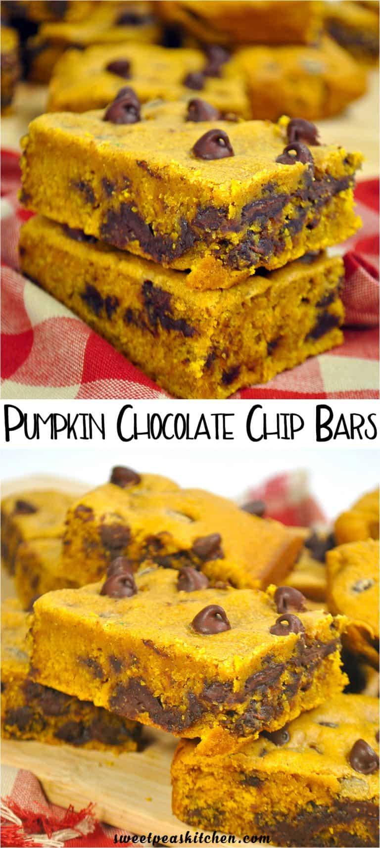 Pumpkin Chocolate Chip Bars Recipe - Sweet Pea's Kitchen