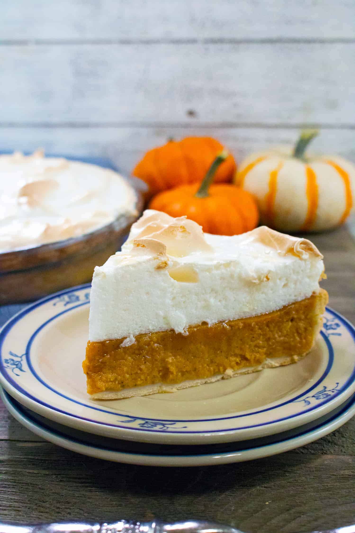 Pumpkin Meringue Pie on a plate