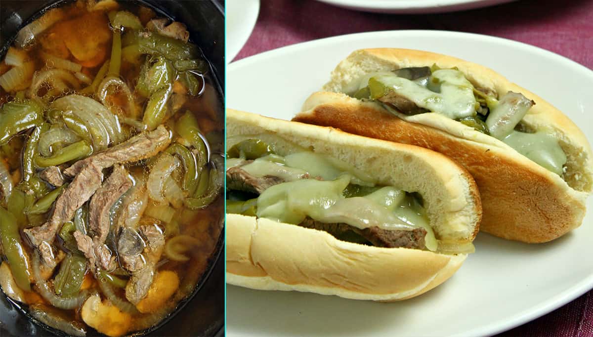 Slow Cooker Philly Cheesesteak - Homemade Philly Cheesesteak