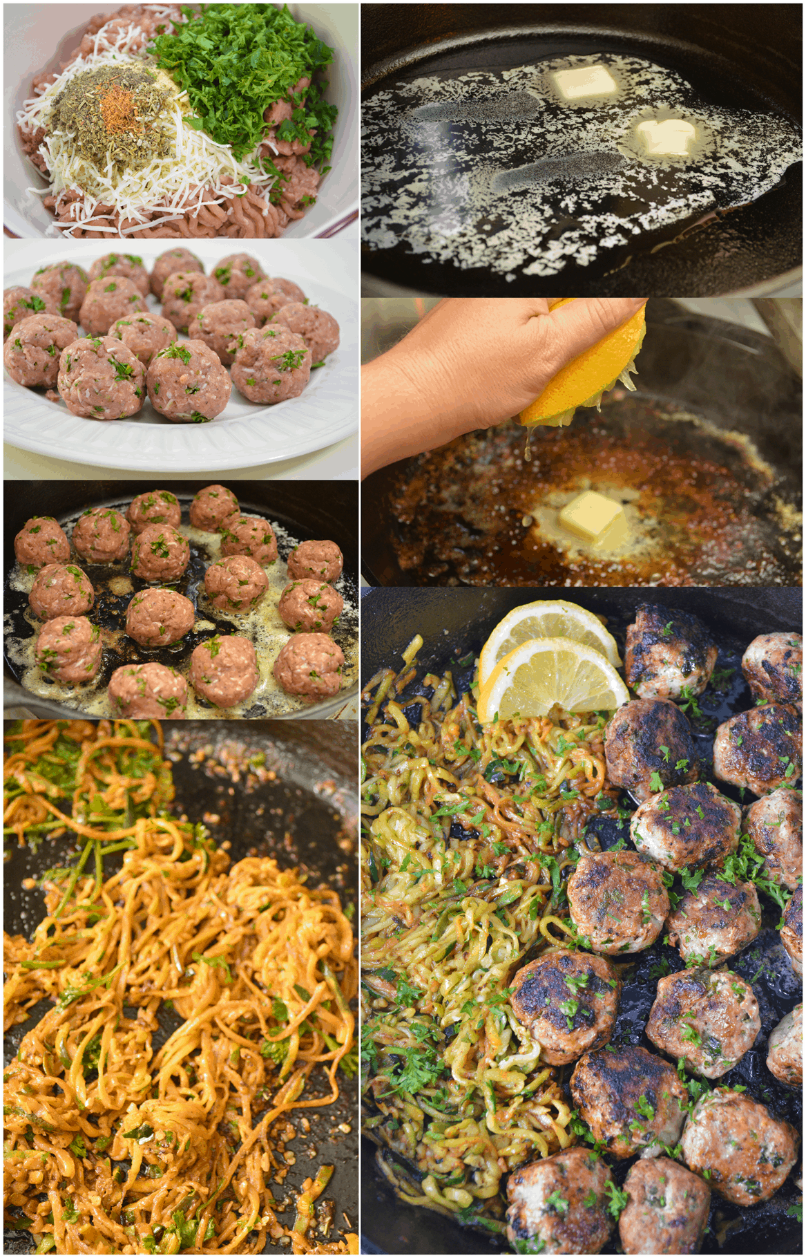 Garlic Butter Meatballs With Lemon Zucchini Noodles Recipe Sweet Pea S Kitchen