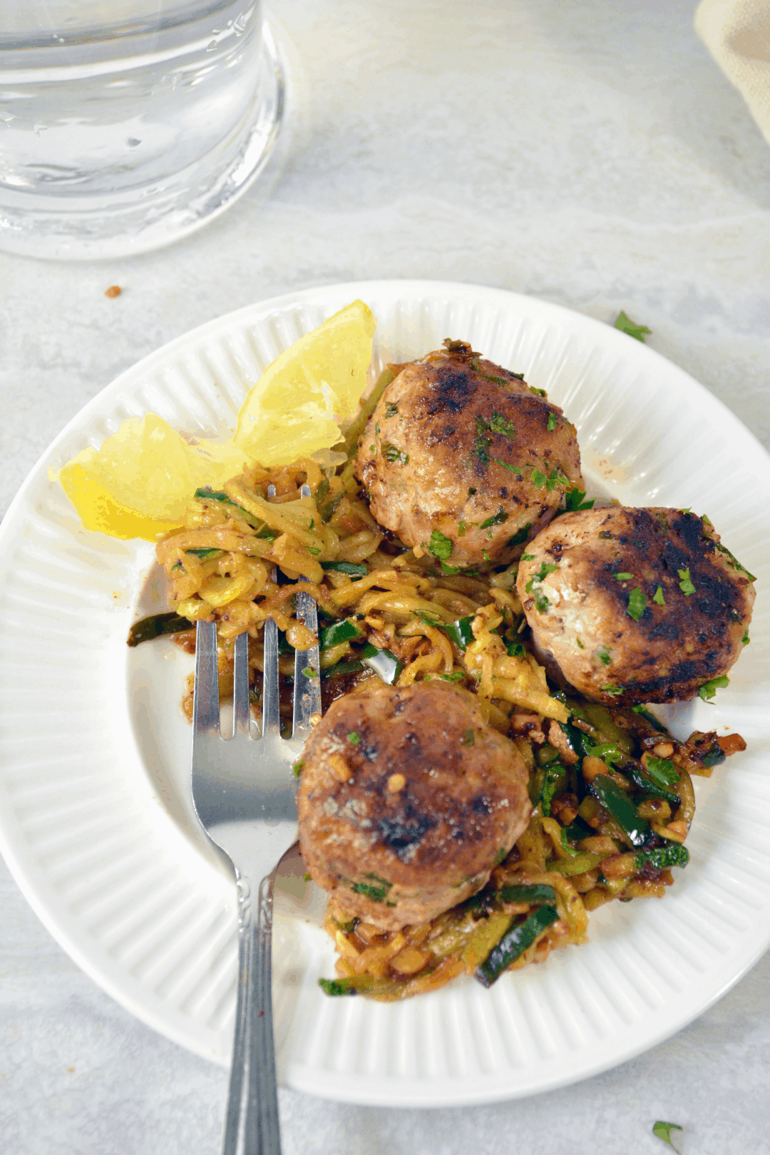 Garlic Butter Meatballs with Lemon Zucchini Noodles Recipe Sweet Pea