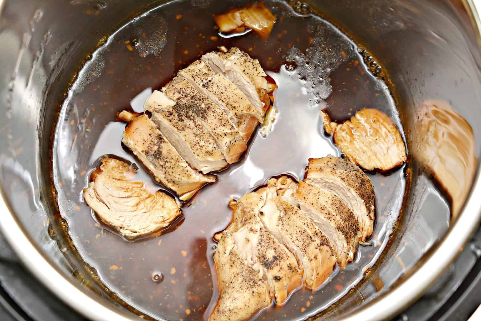 sliced chicken breast in Instant Pot