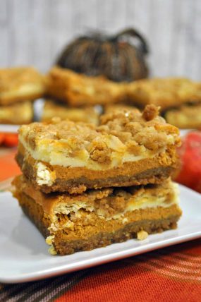 two pumpkin bars standing on top of each other