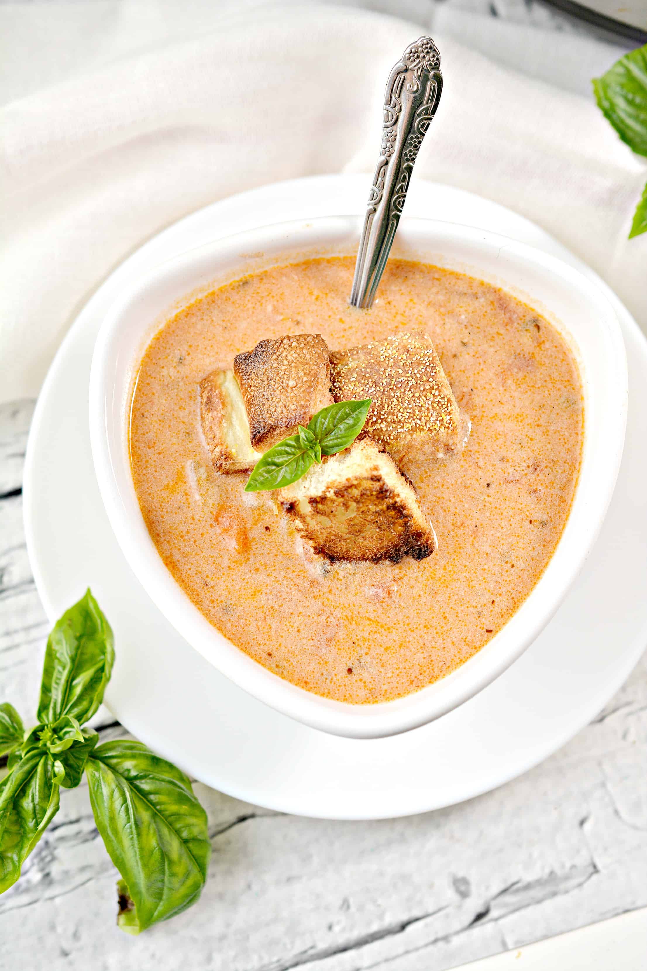 Instant Pot Easy Tomato Soup with Basil