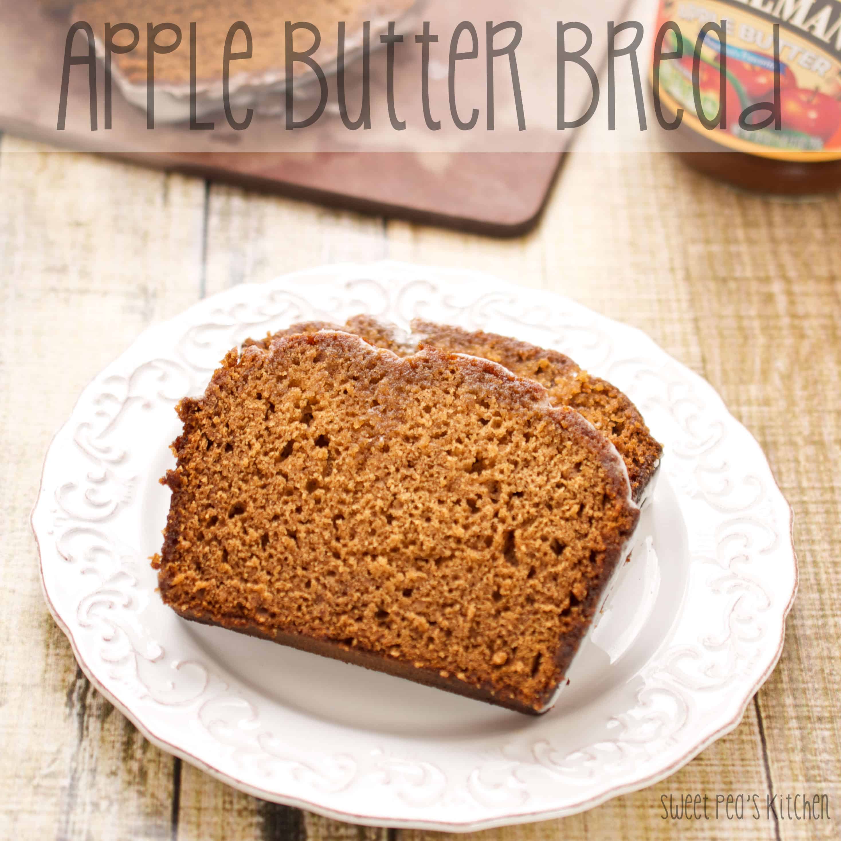 apple cinnamon bread on a white plate