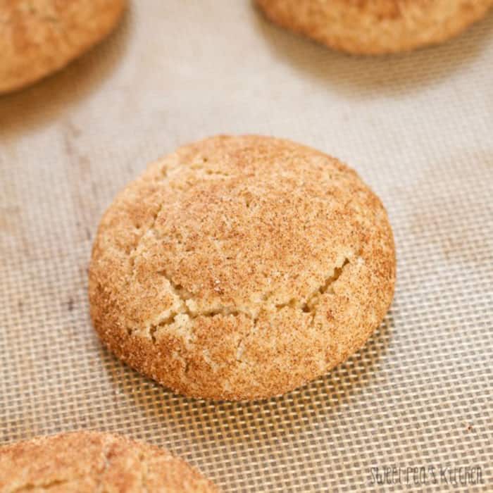 close up of snickerdoodle cookie
